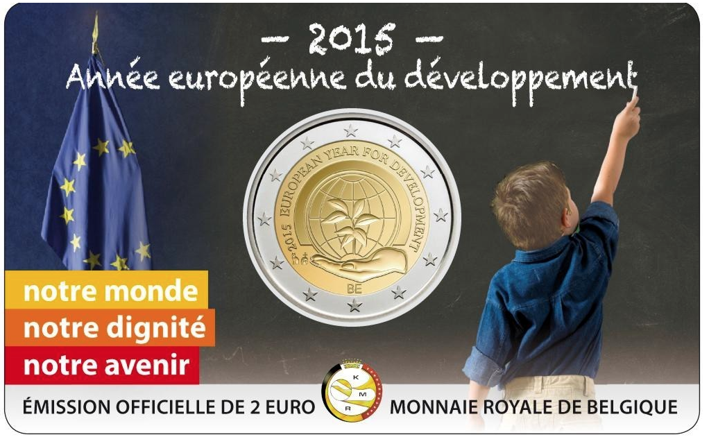 Bélgica 2€ Ano Europeu do Desenvolvimento Coin Card  2015